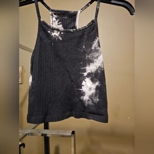 Black and White Tie-Dye Tank Top